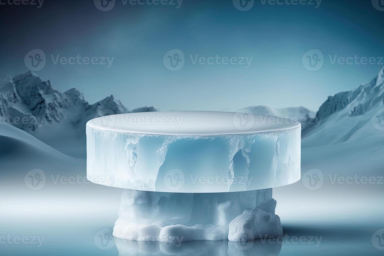 Circle podium platform product showcase cool ice theme Made with photo