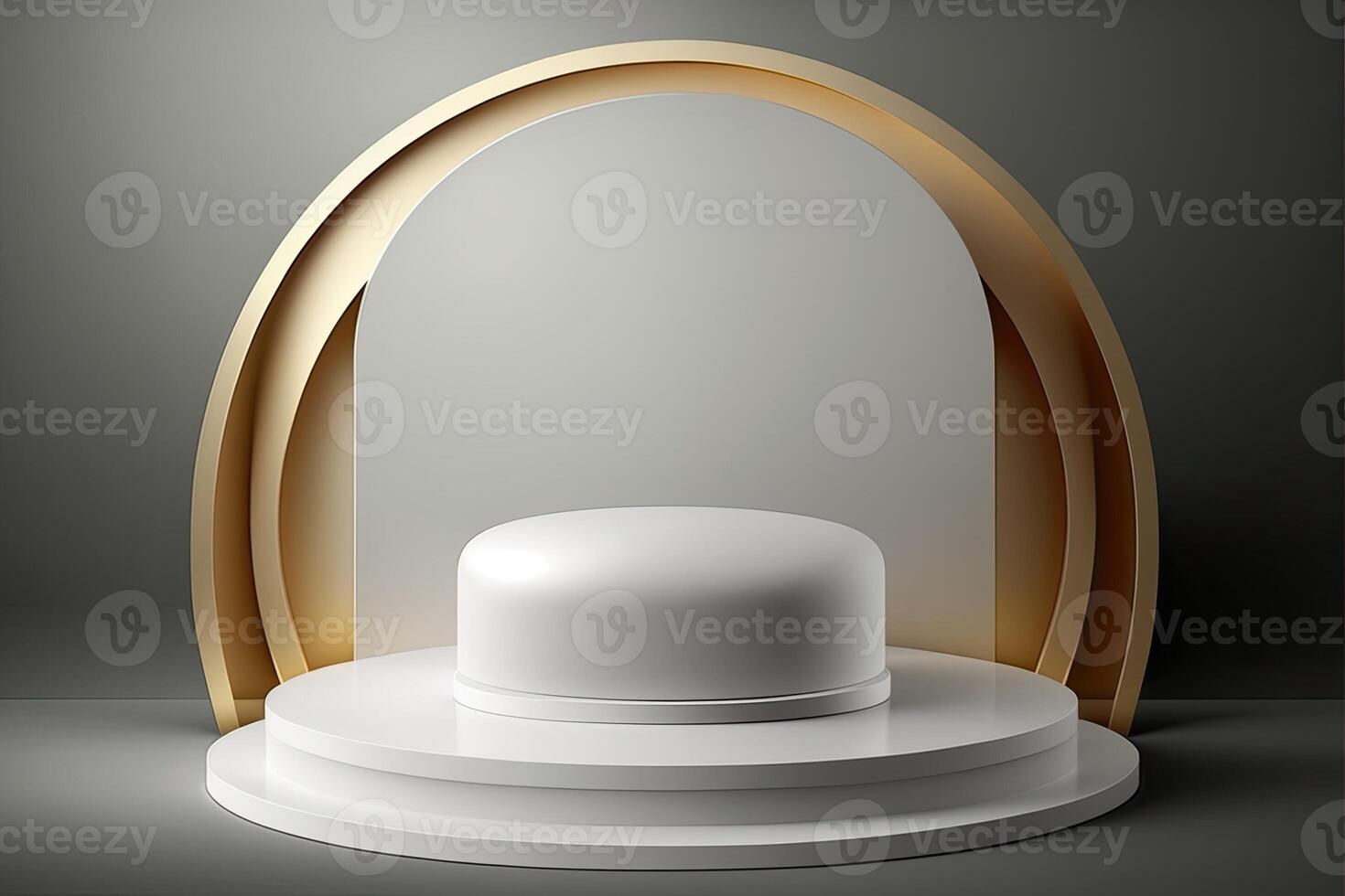 Circle round podium stage platform minimalist luxury product placement display Made with photo