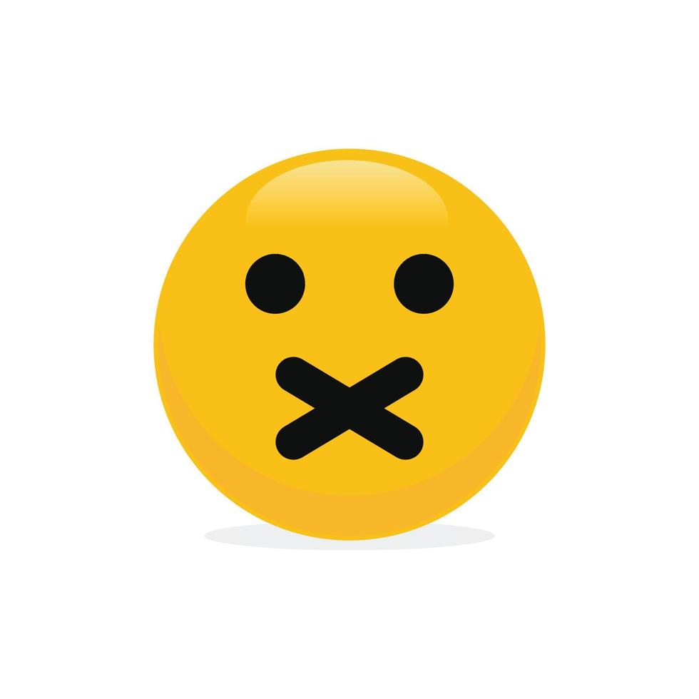 Silent face emoticon icon vector