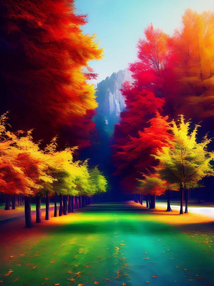 Nature wallpaper background, Nature digital painting, Colorful nature
