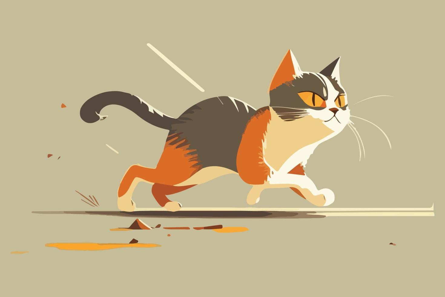 Cat running vector illustration 22325286 Vector Art at Vecteezy