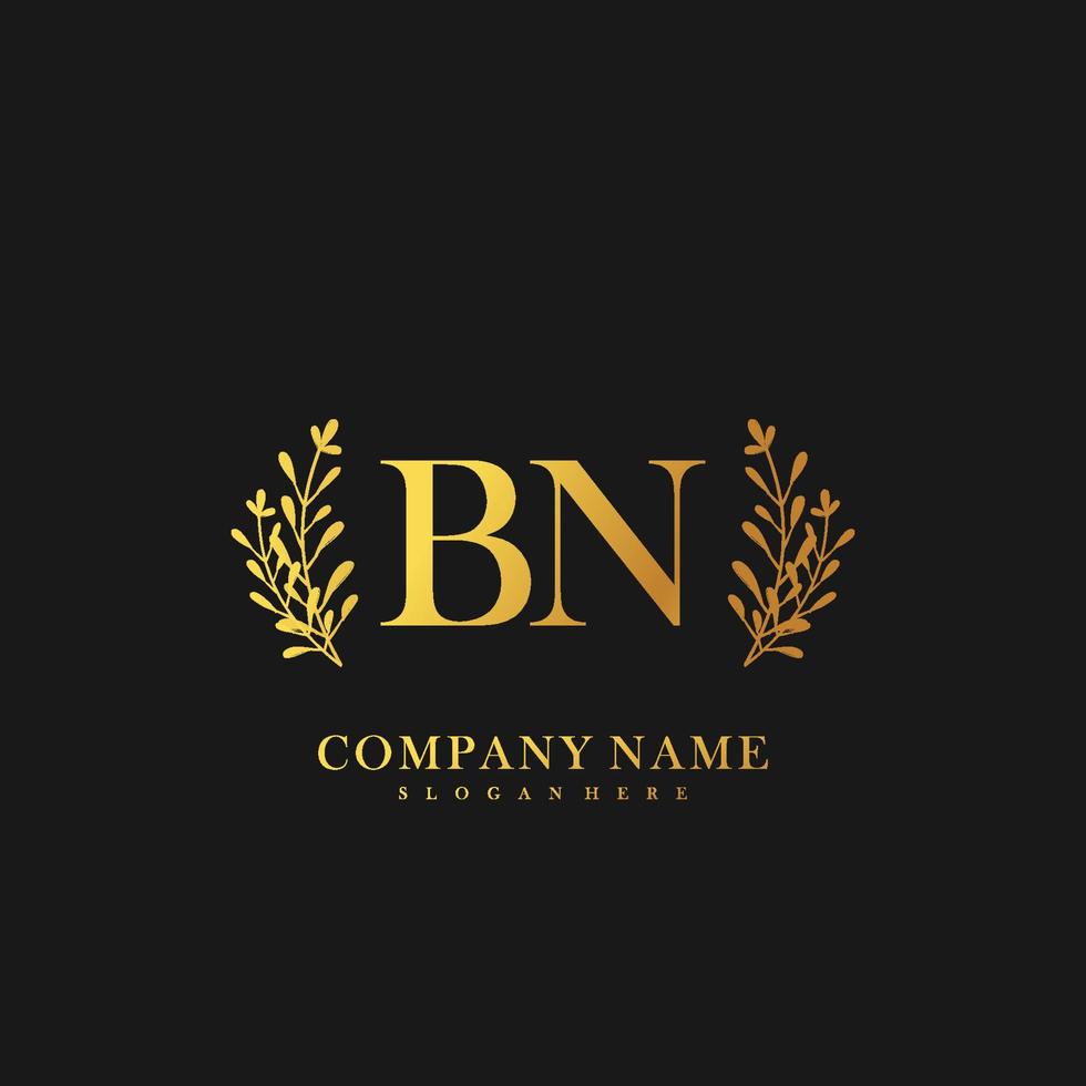 BN Initial beauty floral logo template vector