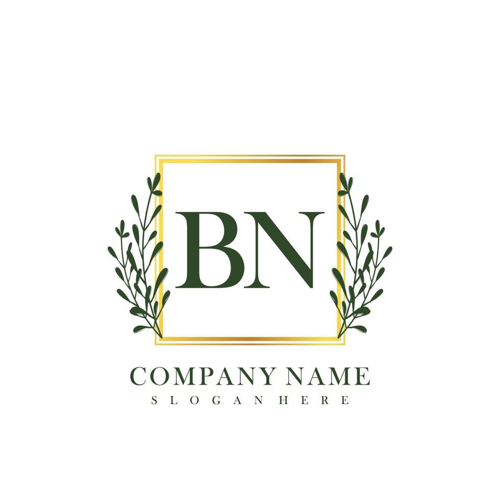 BN Initial beauty floral logo template vector
