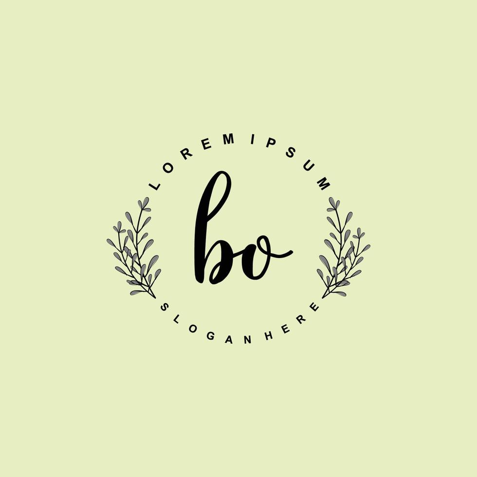 BO Initial beauty floral logo template vector