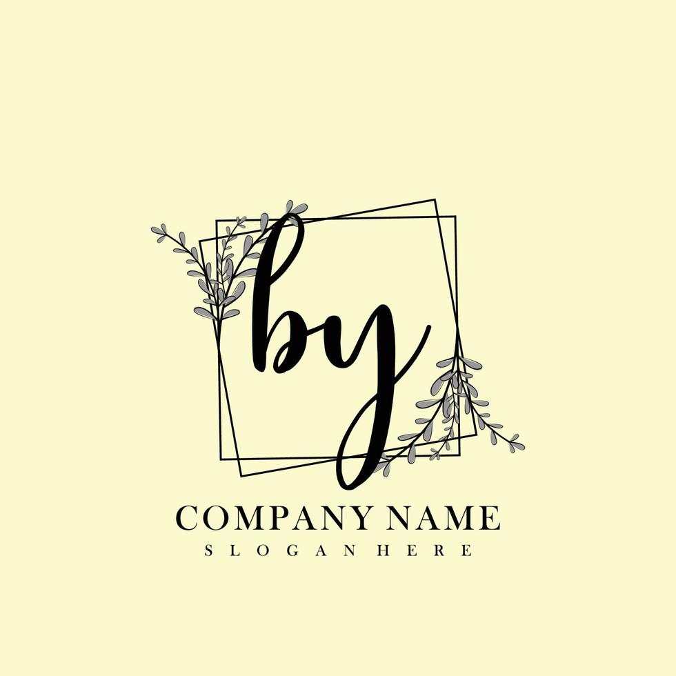 BY Initial beauty floral logo template vector