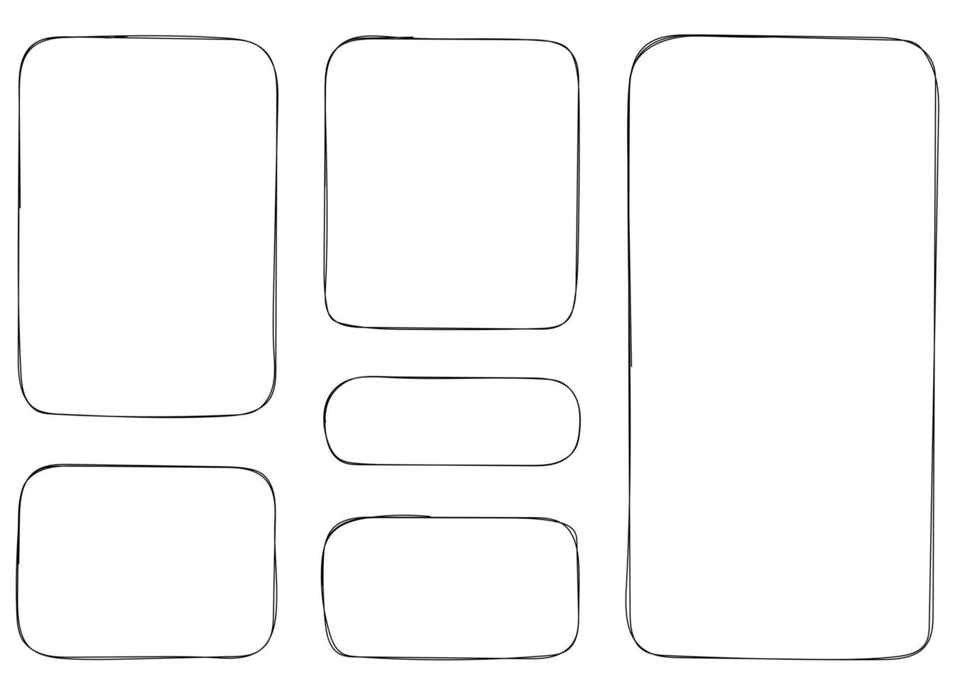 Hand drawn highlighter rectangle vector set