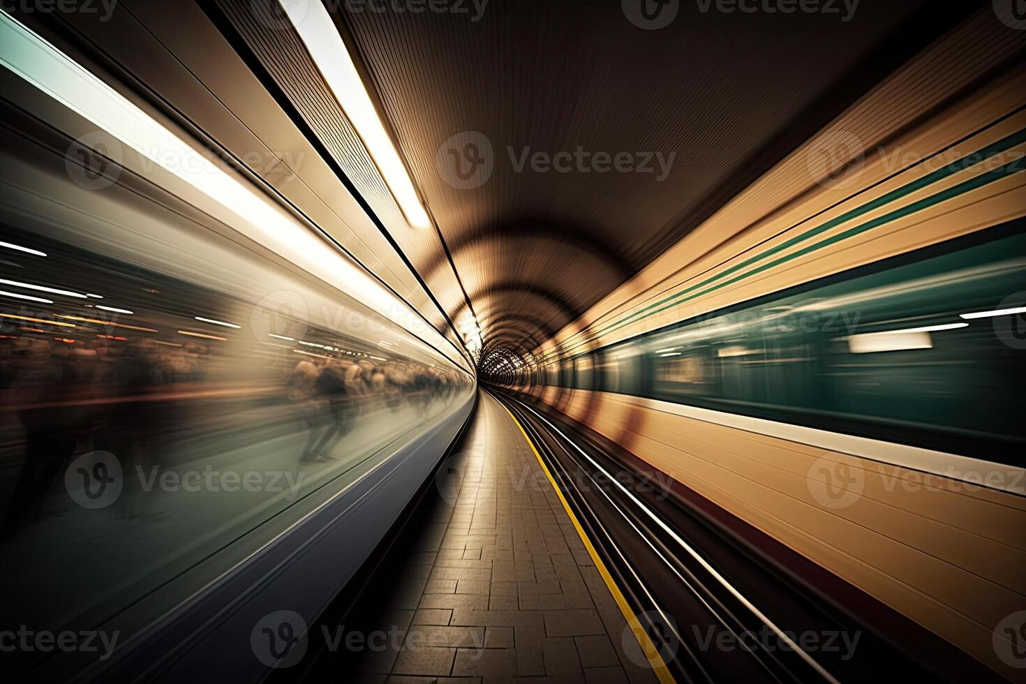 Blurry subway train long exposure photography fast Made with photo