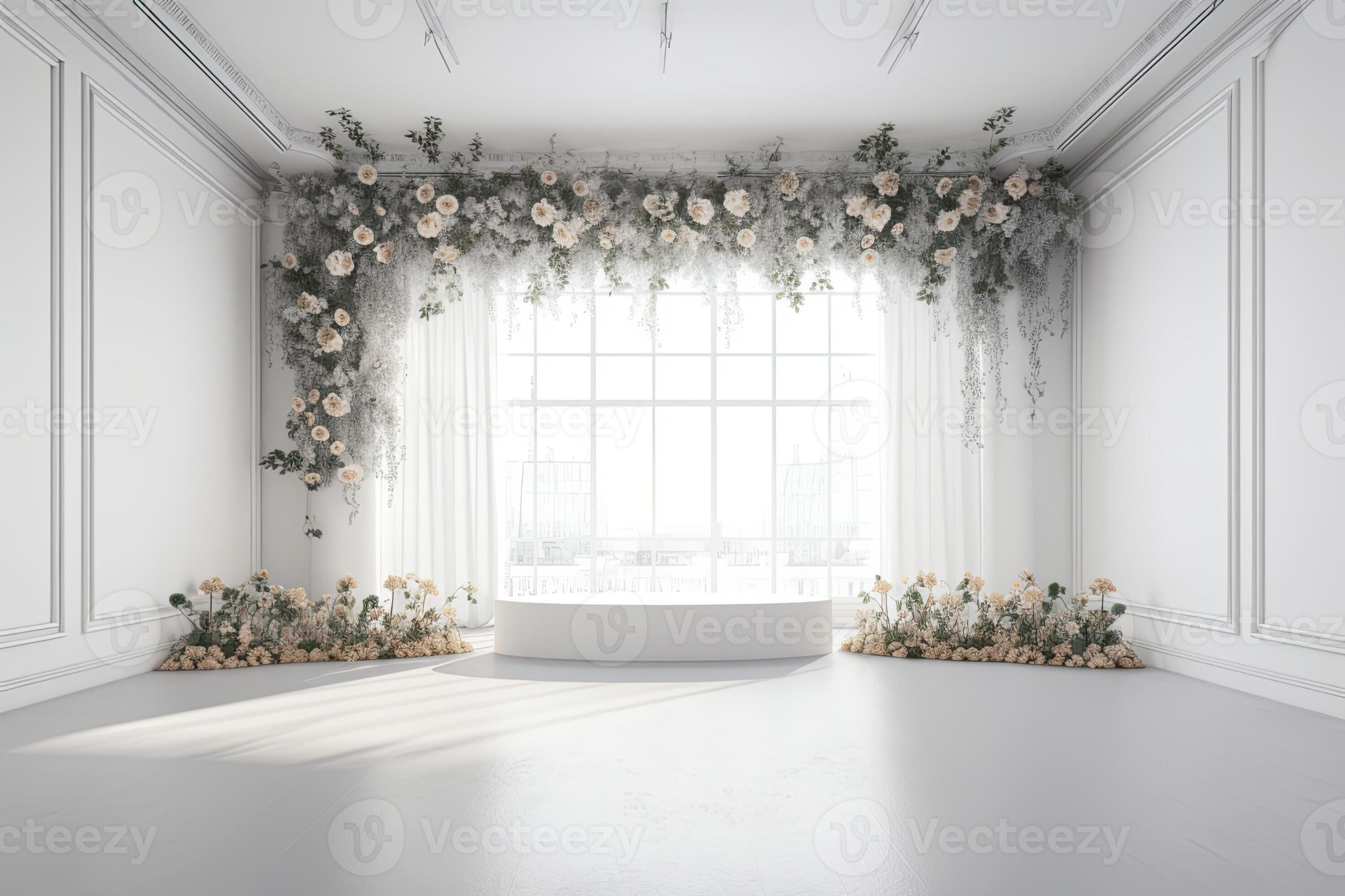 wedding backdrop aesthetic flower decoration indoor studio background