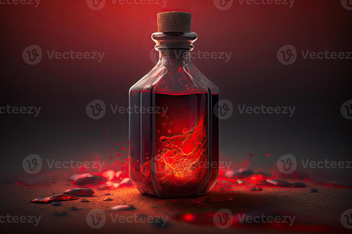 Red potion magical liquid restore health in a bottle Made with photo