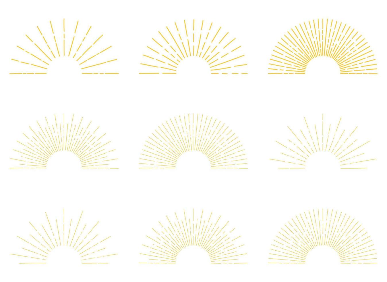 Hand drawn sunburst vector collection