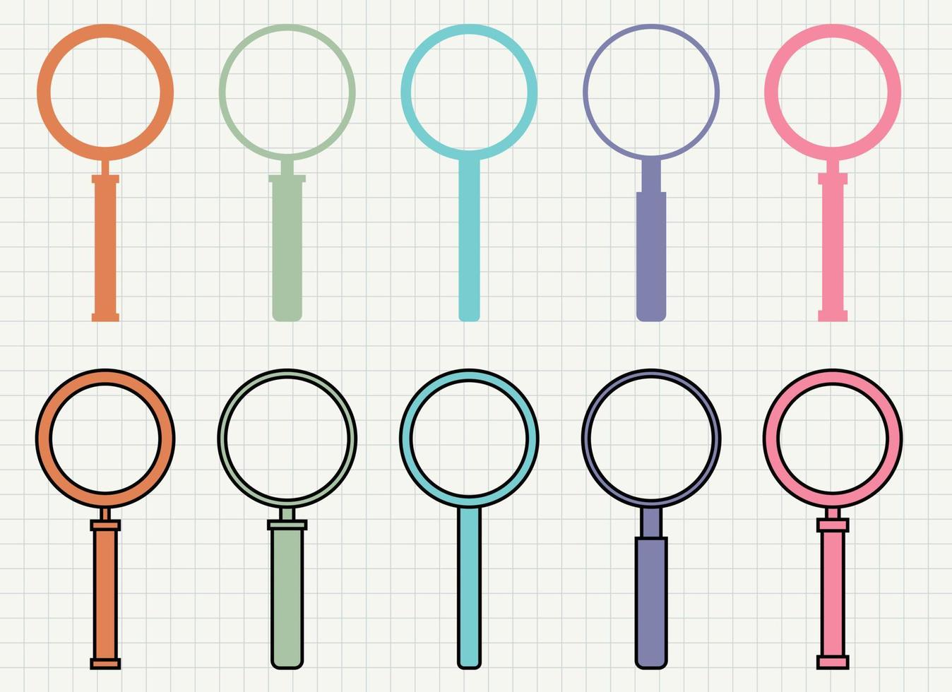 Magnifying glass icon set vector illustration