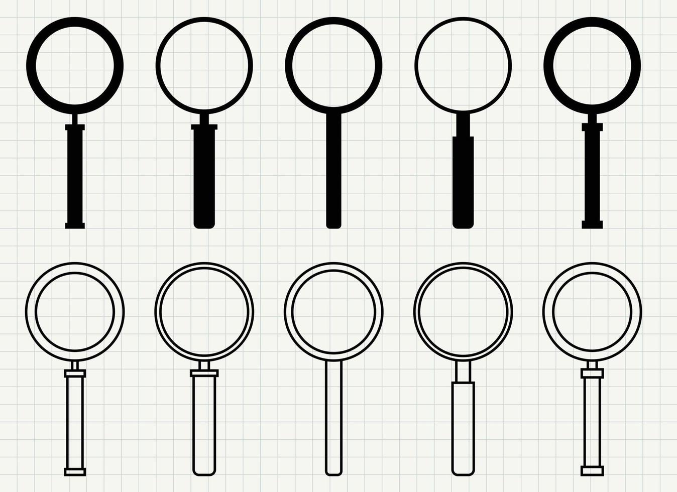 Magnifying glass icon set vector illustration