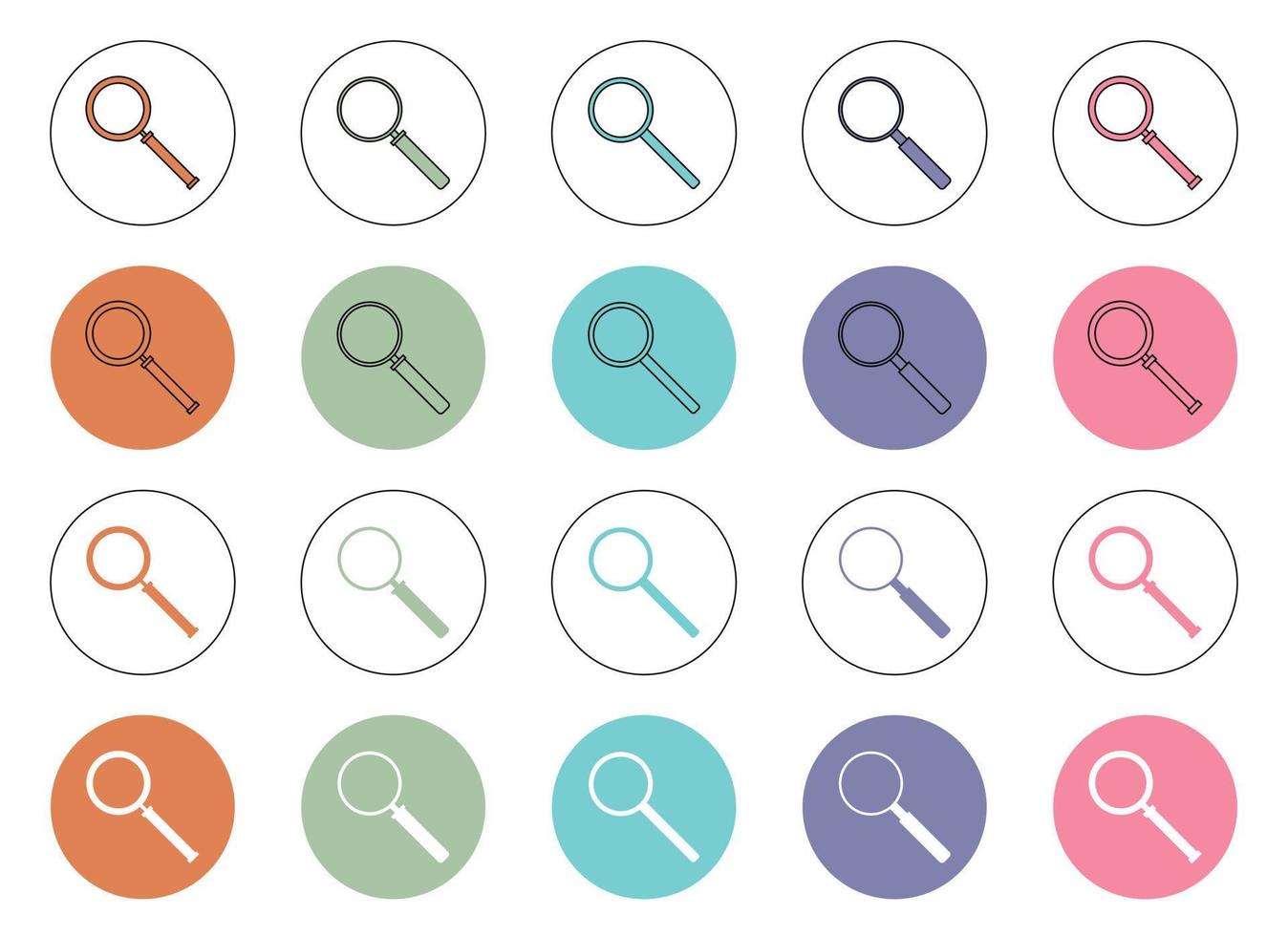 Magnifying glass icon set vector illustration