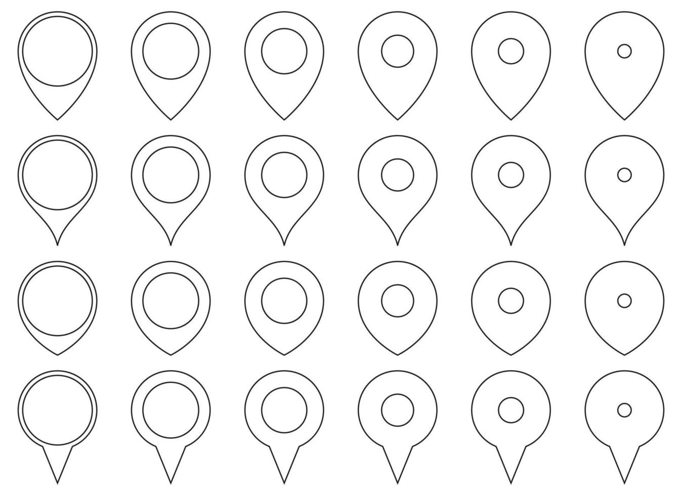 Map location pin icon set vector illustration