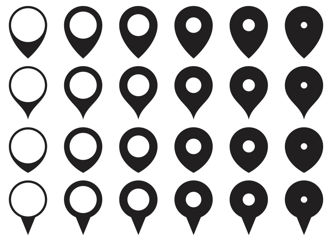 Map location pin icon set vector illustration