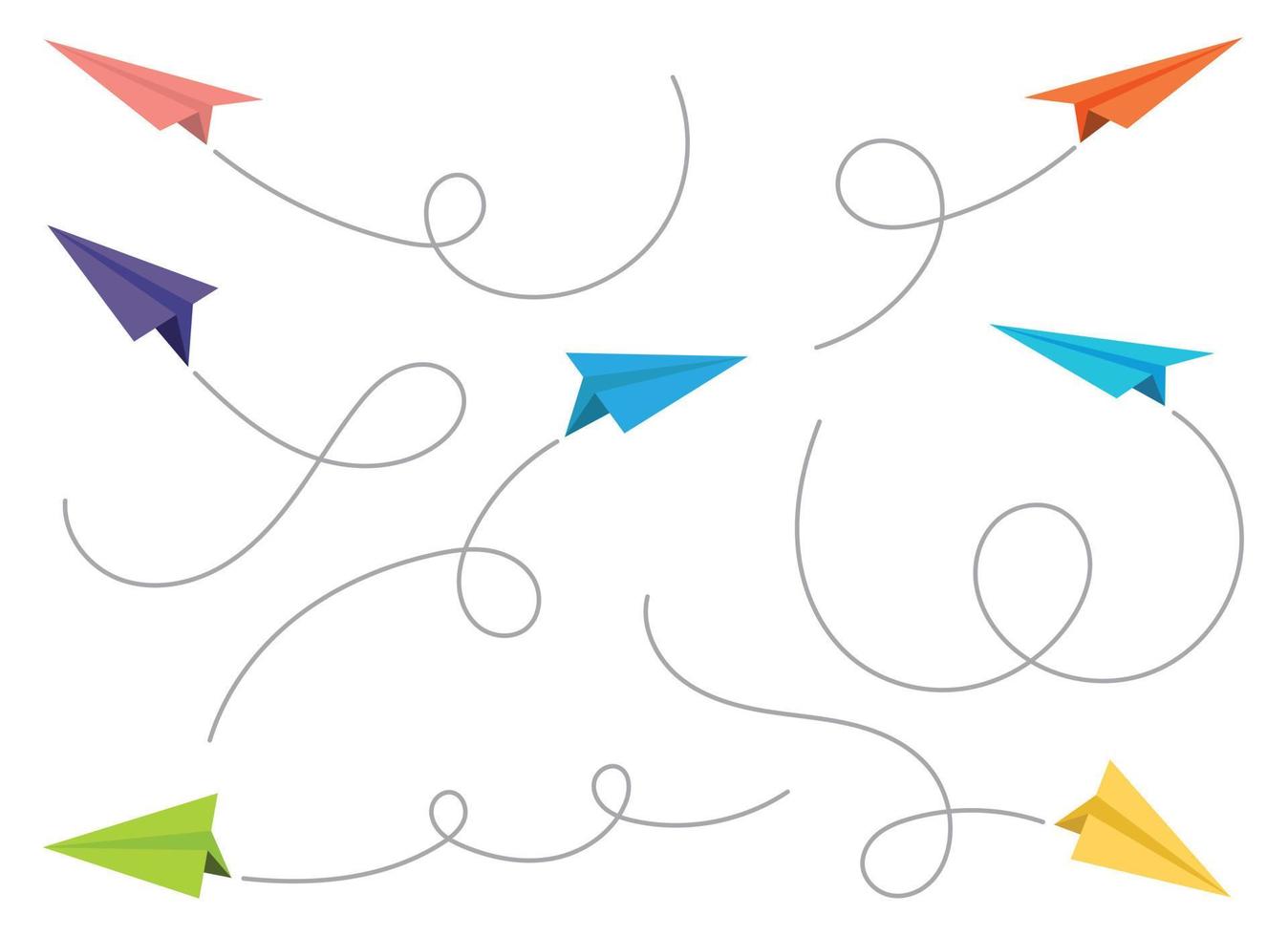 Paper plane with line trace vector illustration