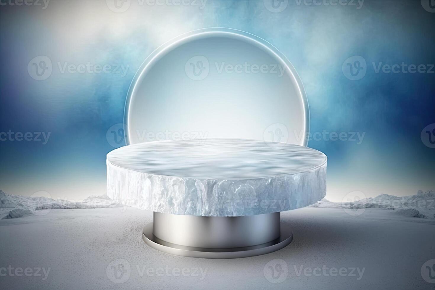 Circle podium platform product showcase cool ice theme Made with photo