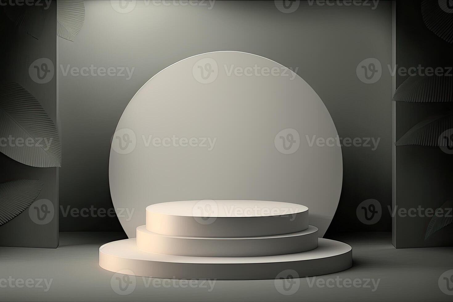 Circle round podium stage platform minimalist luxury product placement display Made with photo