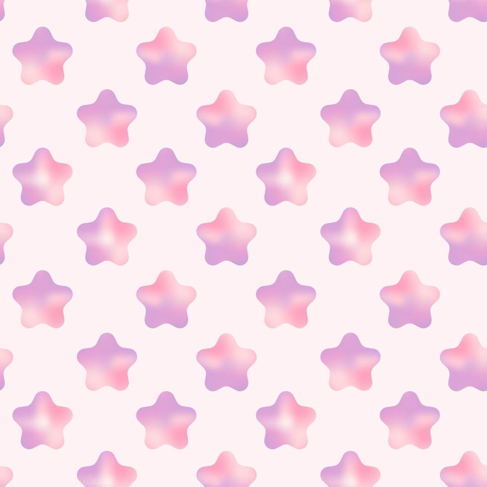 Y2k gradient seamless pattern with stars. Abstract geometric shape in trendy retro style. vector