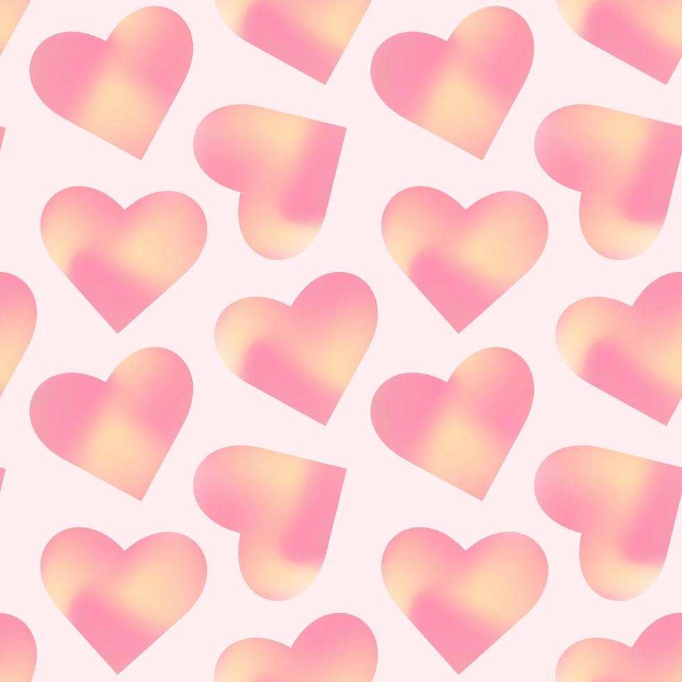 Y2k gradient seamless pattern with cute hearts. Abstract geometric shape in trendy retro style. vector