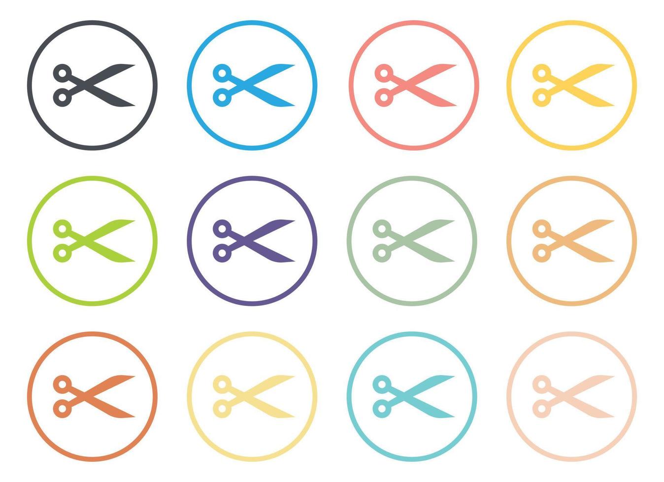 Scissors icon in flat style vector illustration collection