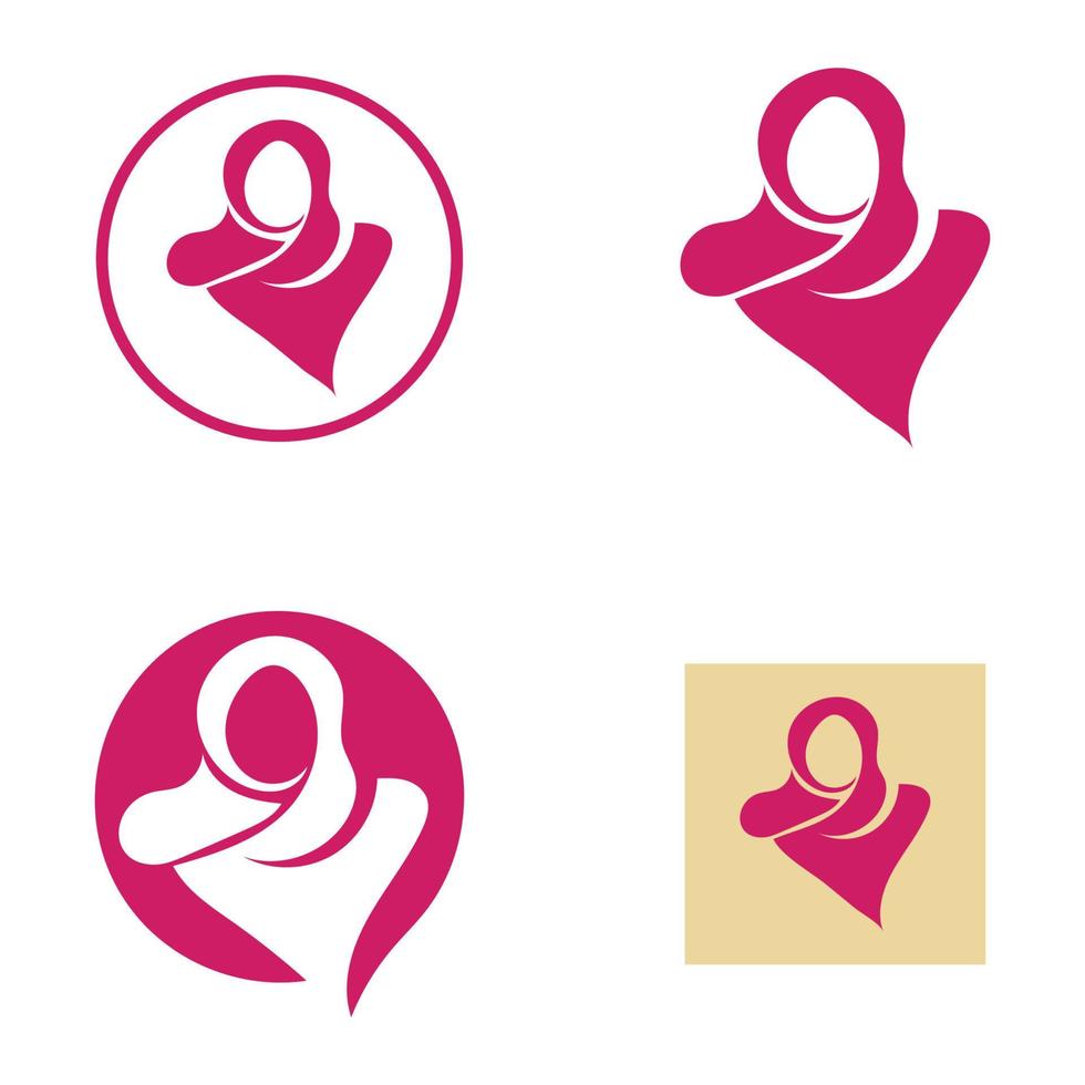 hijab logo simple design vector