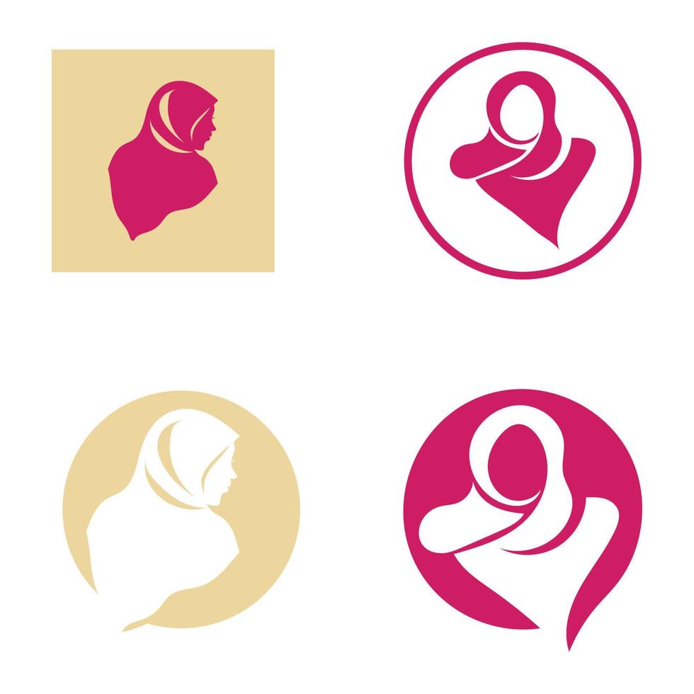 hijab logo simple design vector