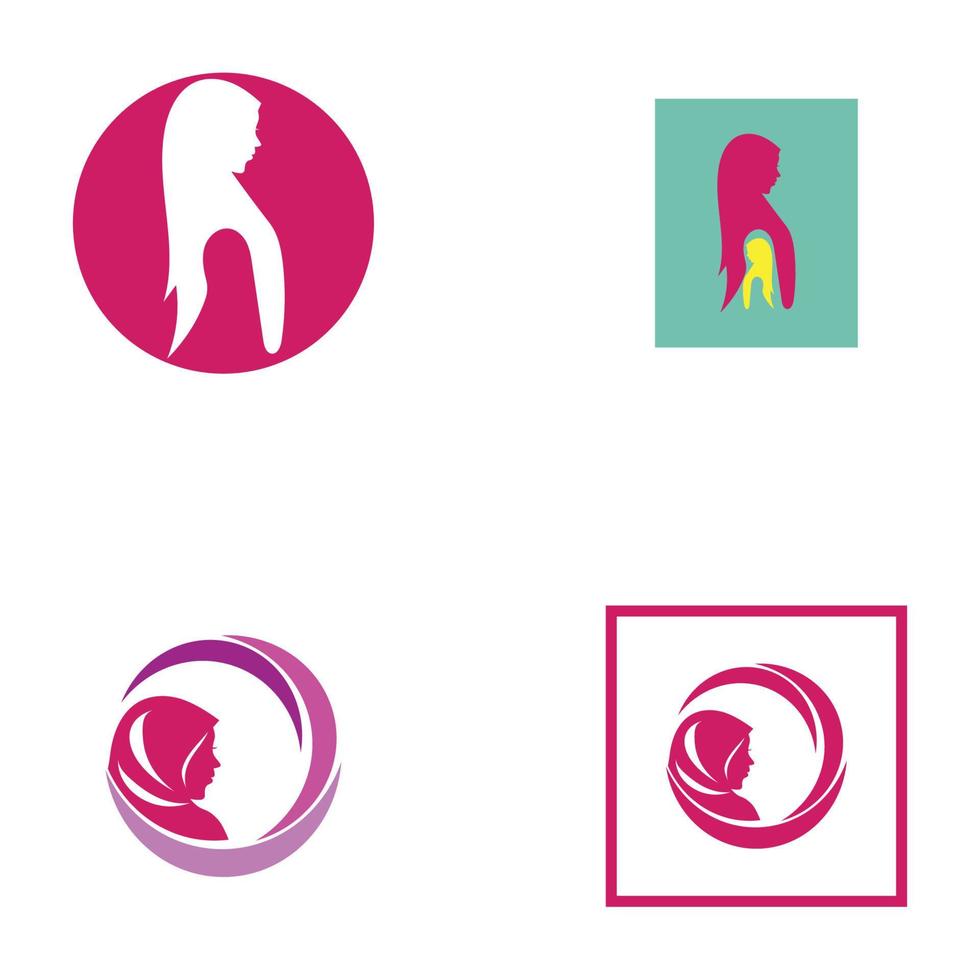 hijab logo simple design vector