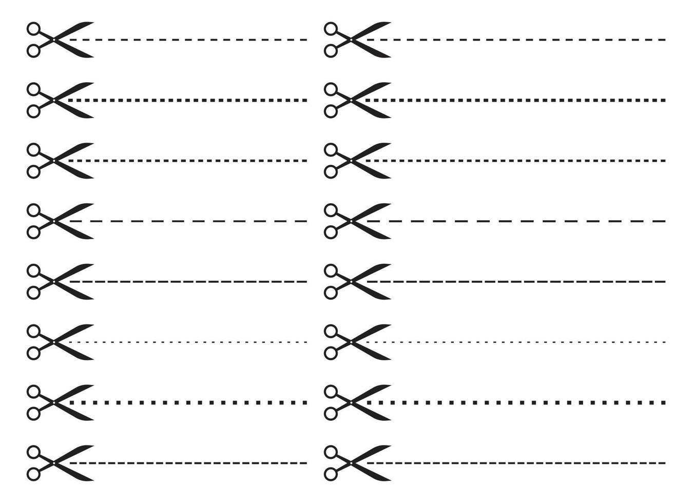 tijeras con cortar punteado línea vector ilustración colección