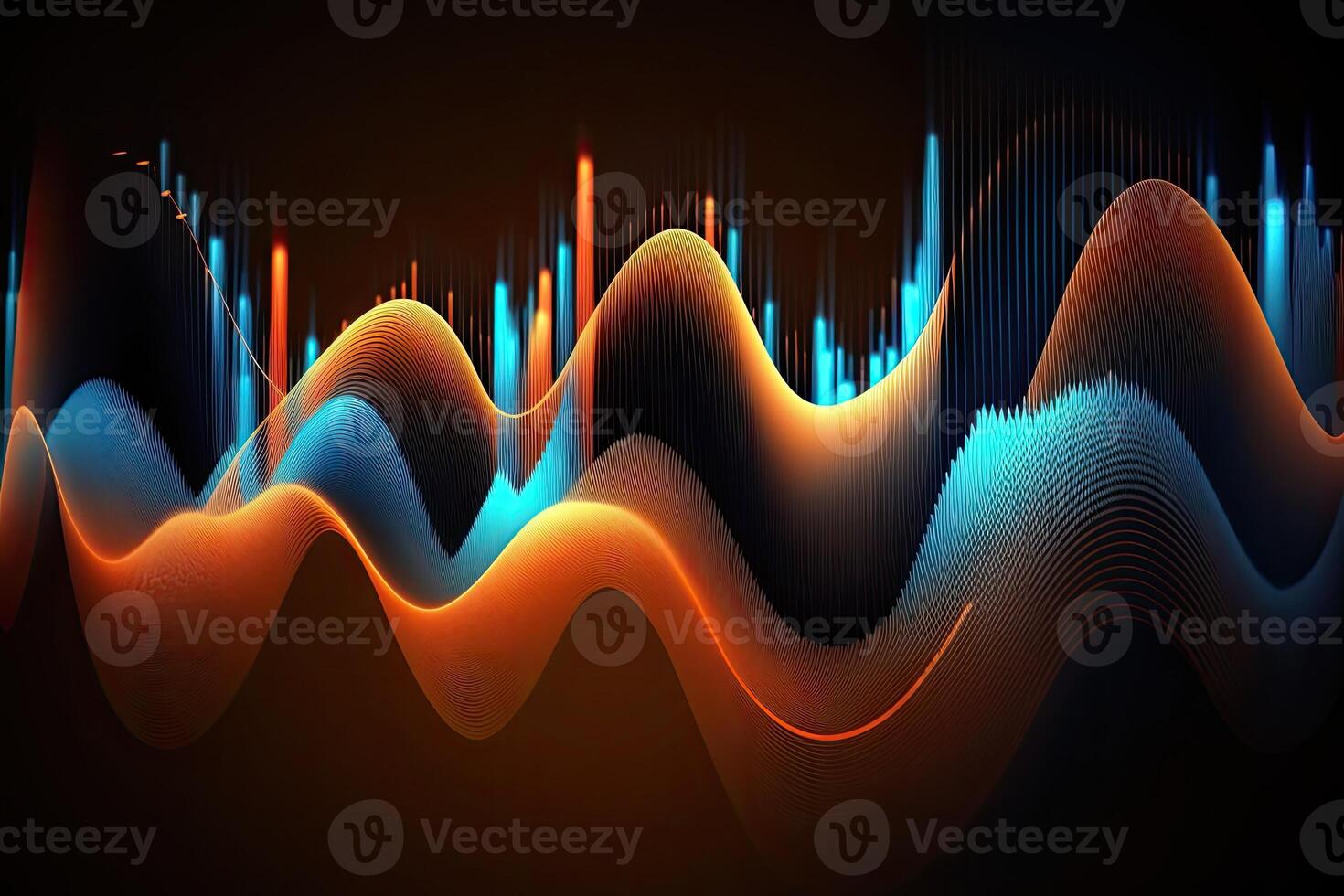 Audio sound wave spectrum abstract oscillation graph futuristic colorful visualization photo