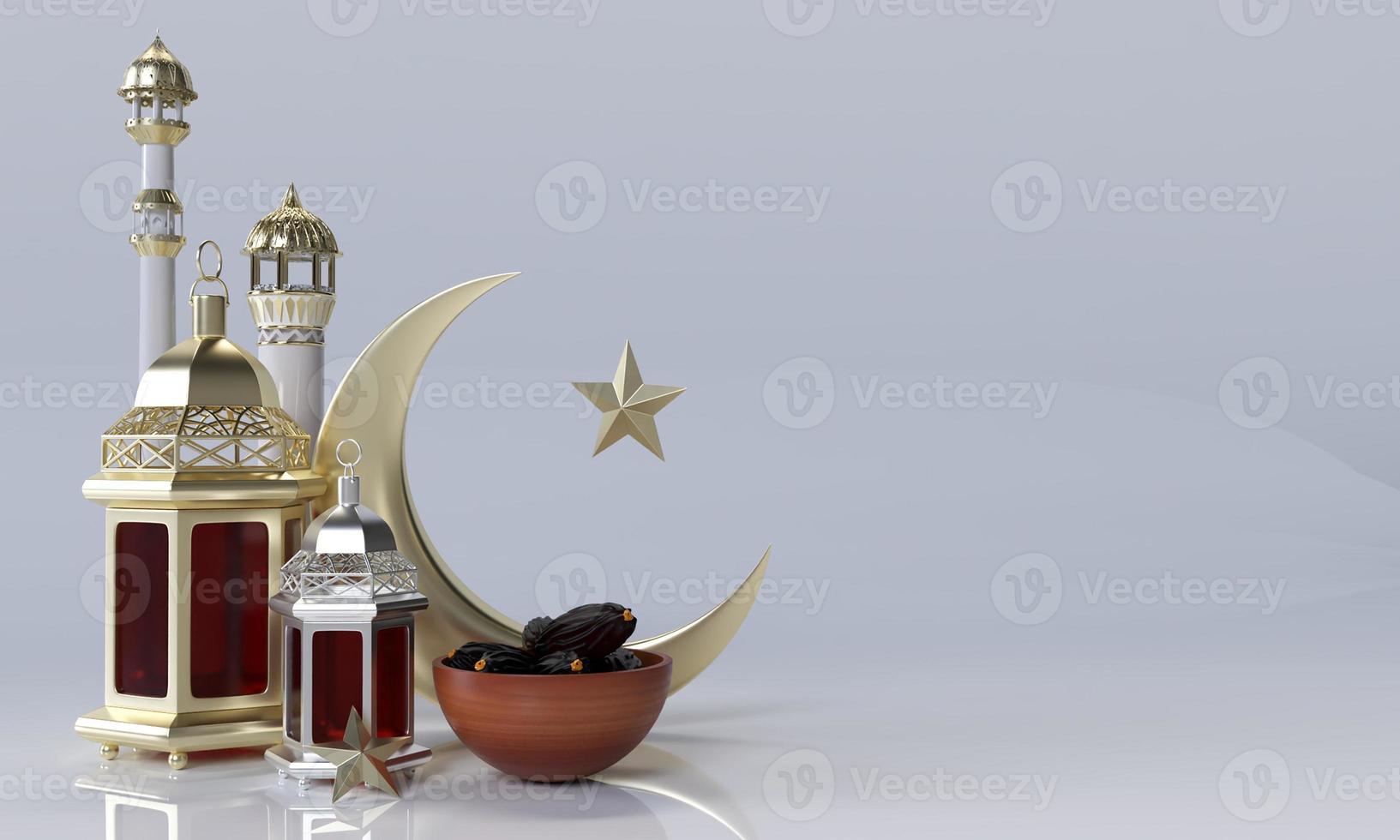 Ramadan kareem 3d podium stage islamic holiday eid celebration render photo