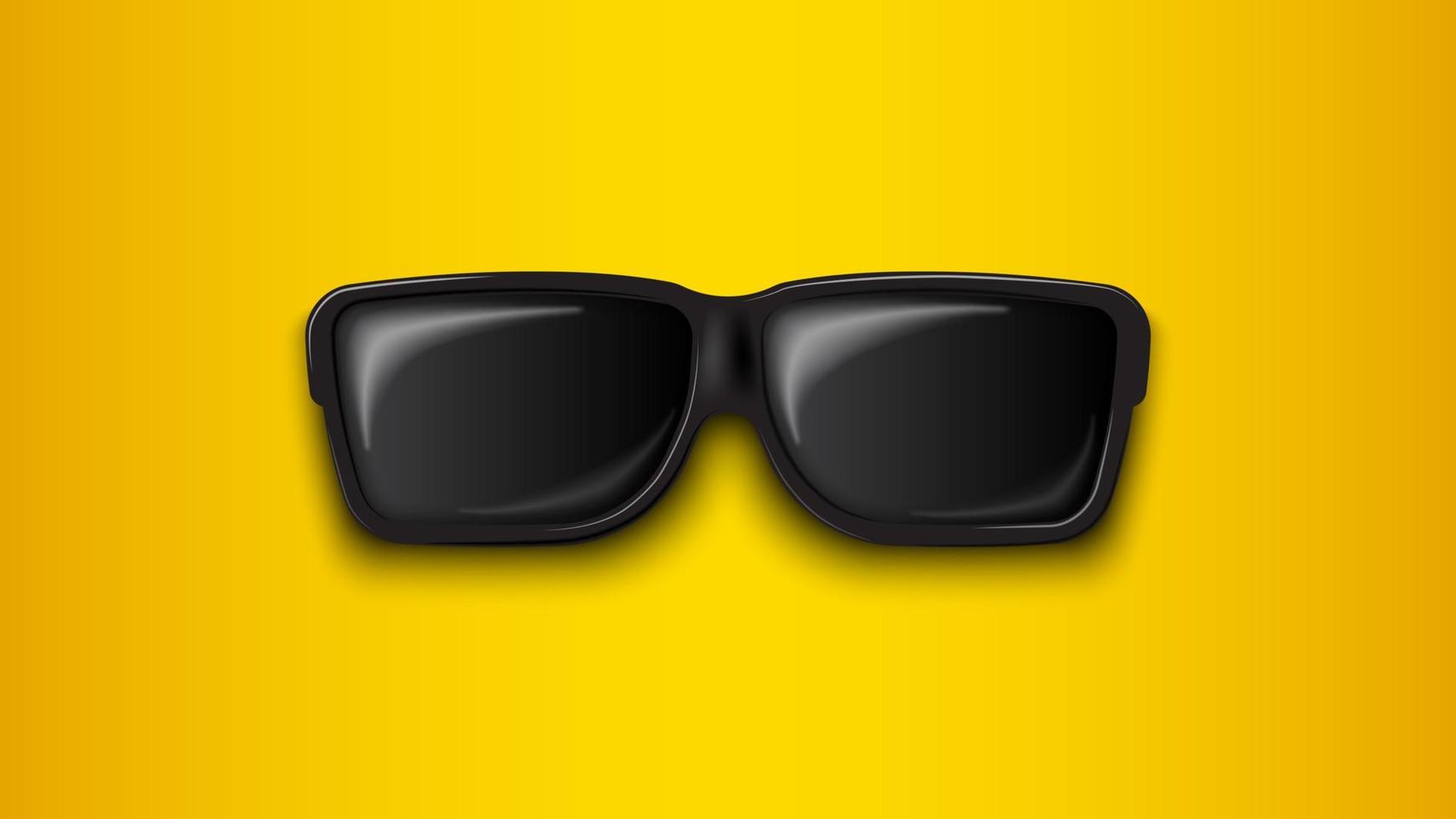 Sunglasses on yellow background, vector illustration