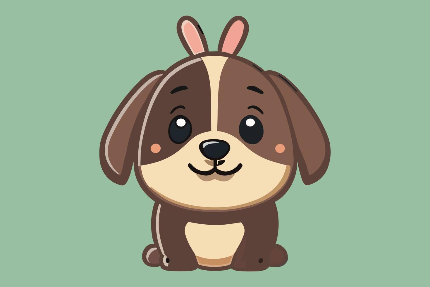 Cute Puppy Carton Illustration isolated vector Illustration