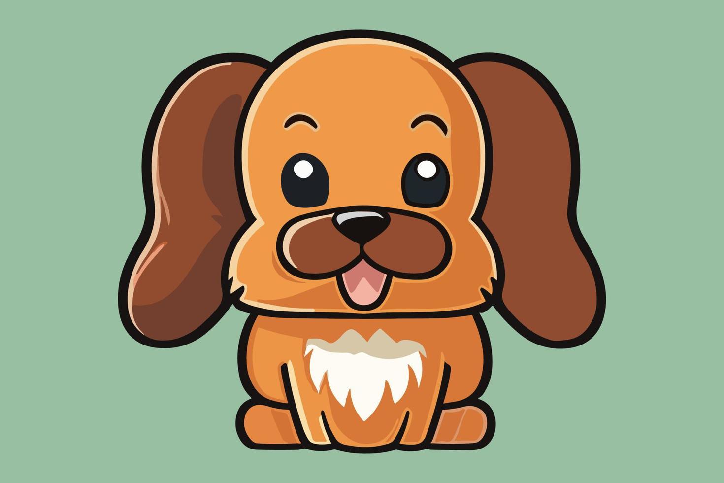 Puppy mascot illustration isolated on green background vector