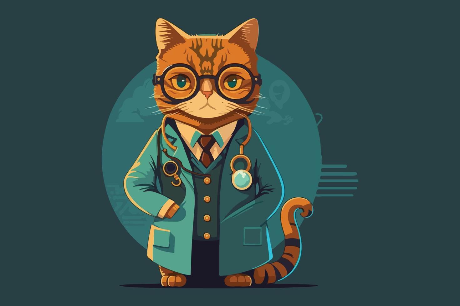 Cat doctor vector illustration 22326562 Vector Art at Vecteezy