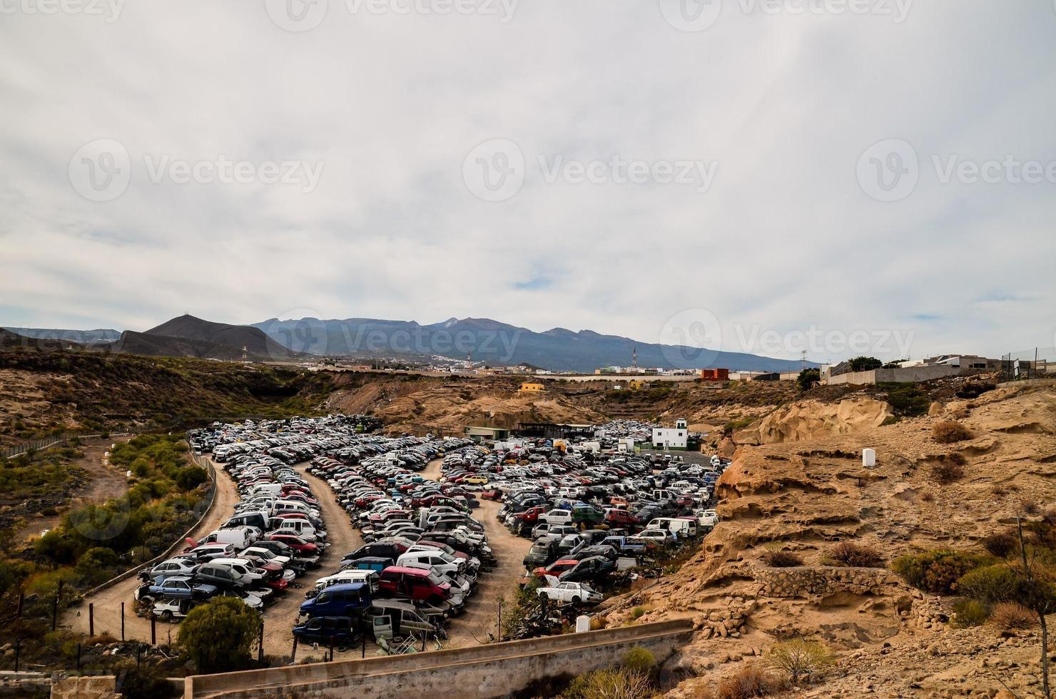 Abandoned car lot photo