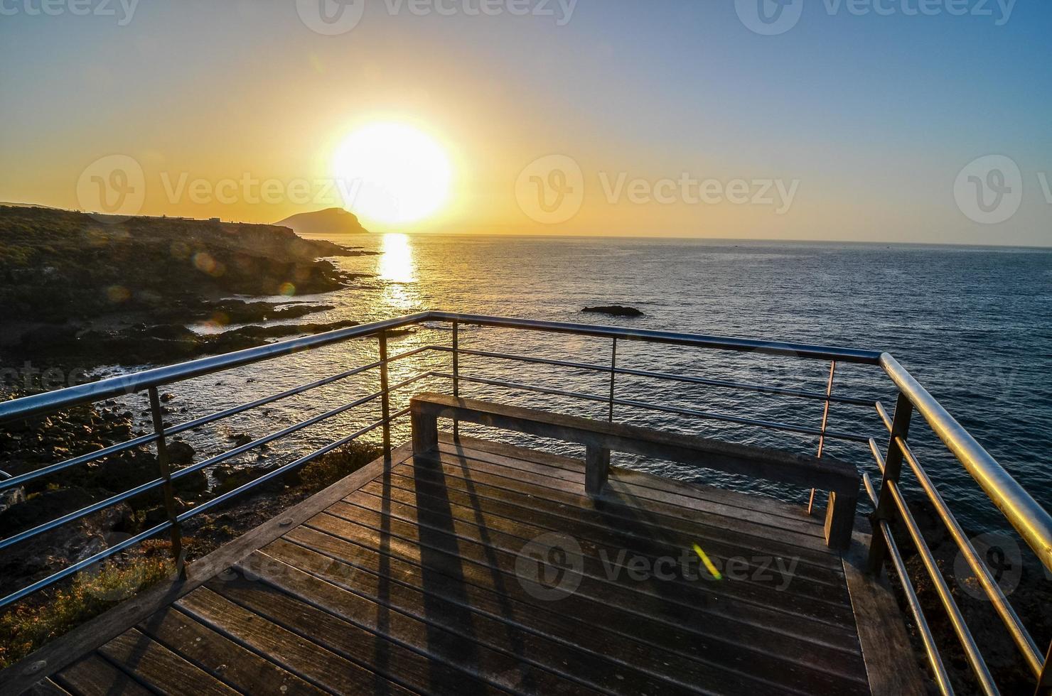 Sunset over the sea photo