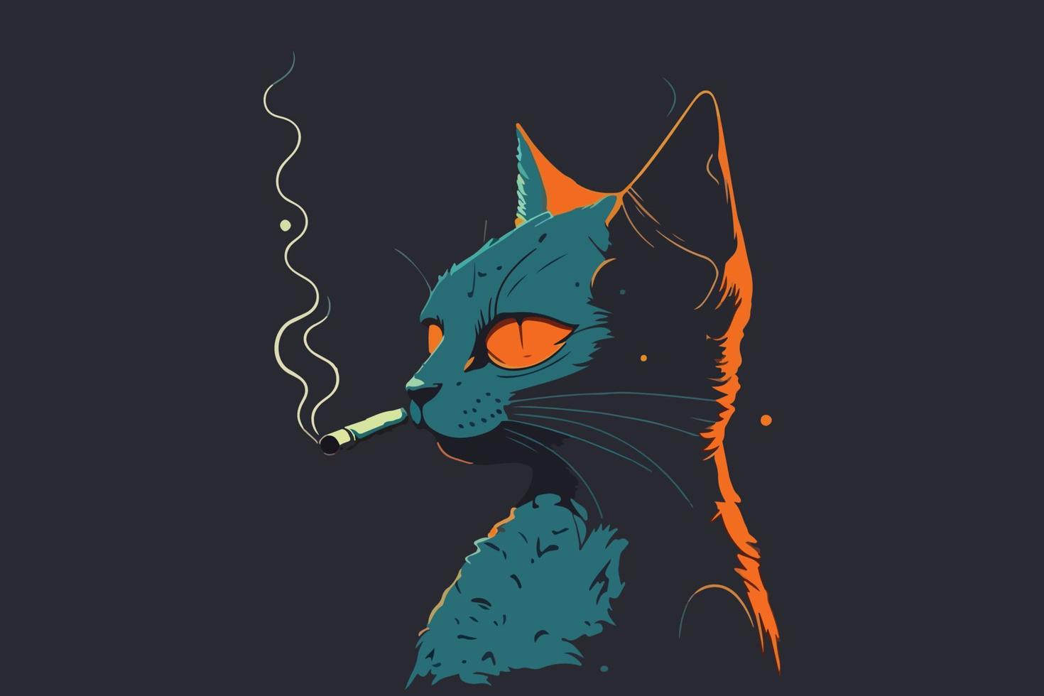 Cat smoking vector illustration 22326961 Vector Art at Vecteezy