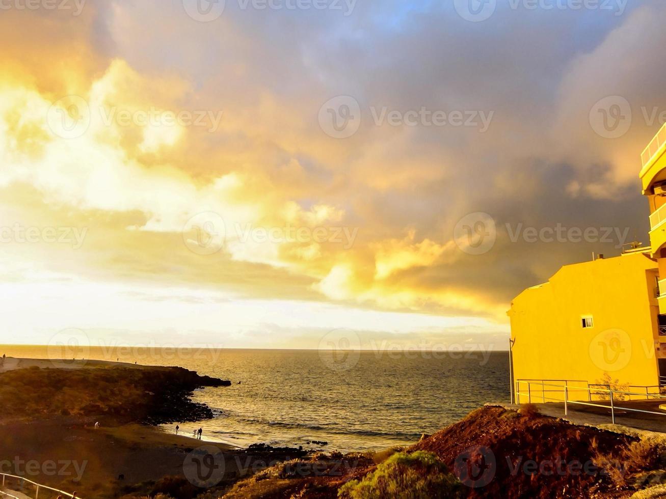 Sunset over the sea photo
