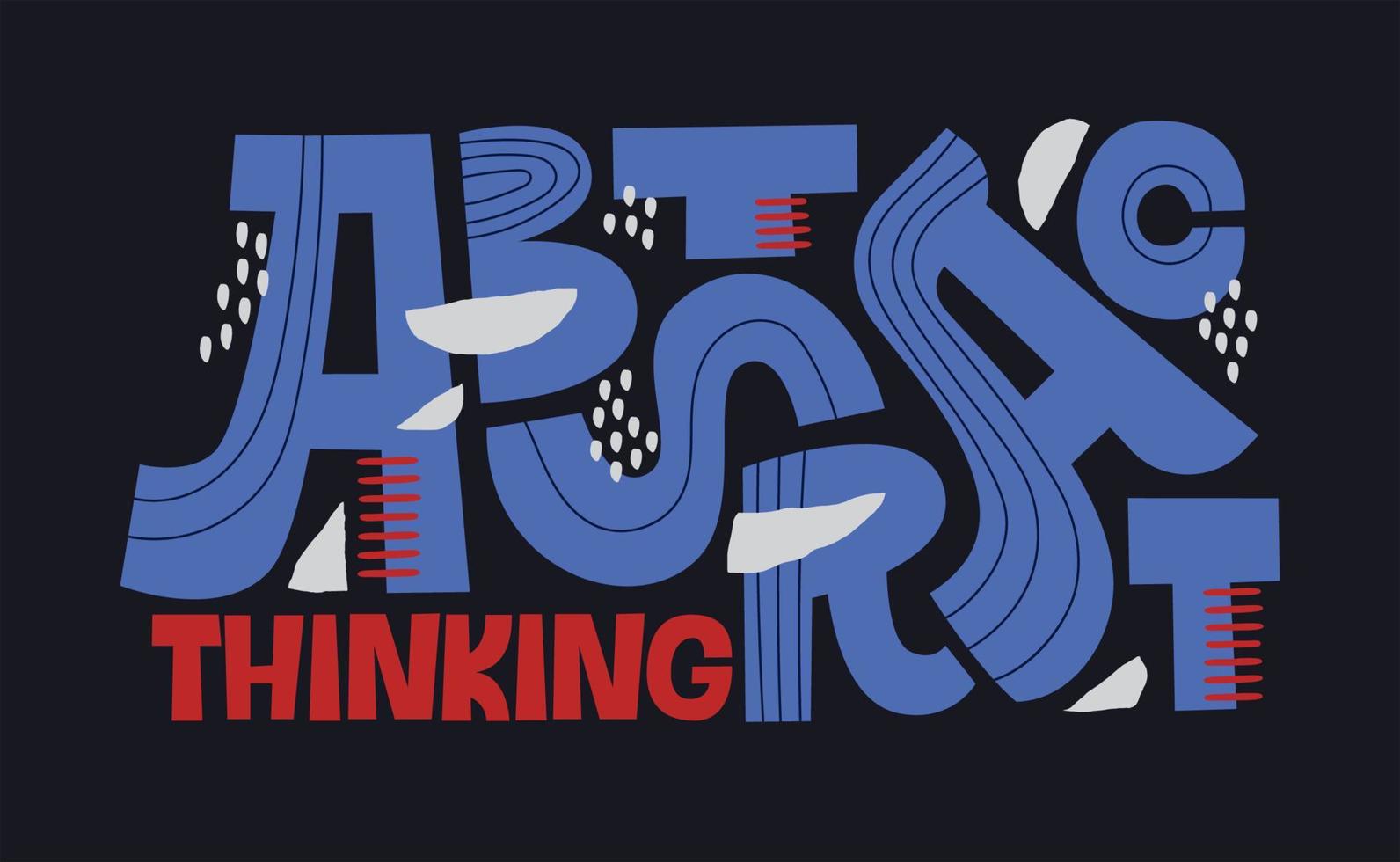 Vector illustration of Abstract Thinking text in modern style.