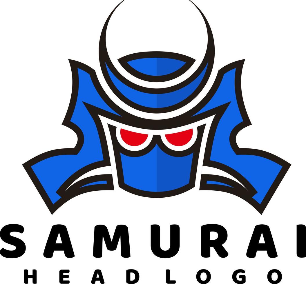 samurai head logo icon design vector