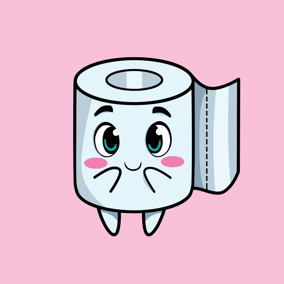 Toilet Paper Roll Character vector