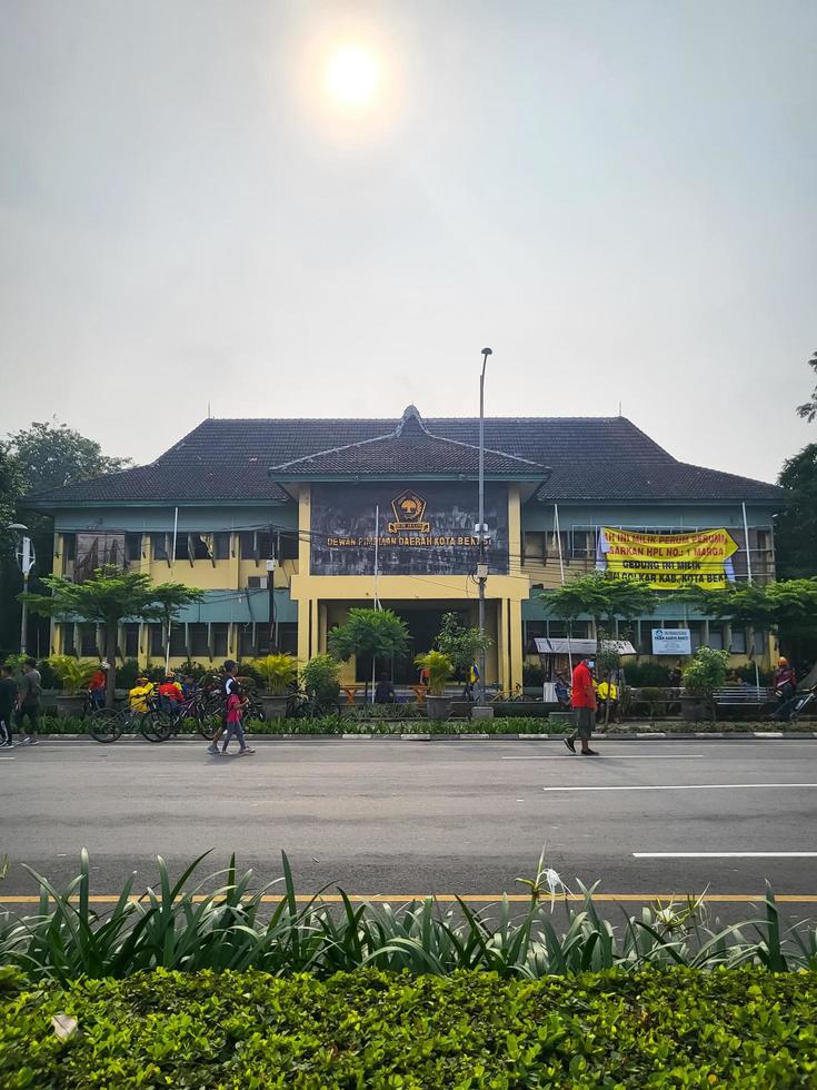 Bekasi, Indonesia - March,12 2023 Bekasi city golkar party office building which is no longer used photo