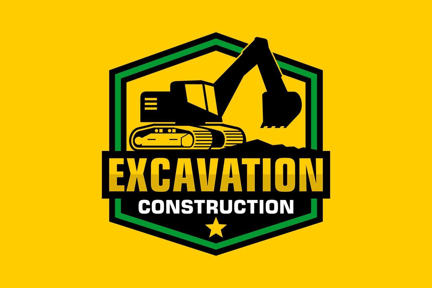 Excavator logo template vector. Heavy equipment logo vector for construction company.