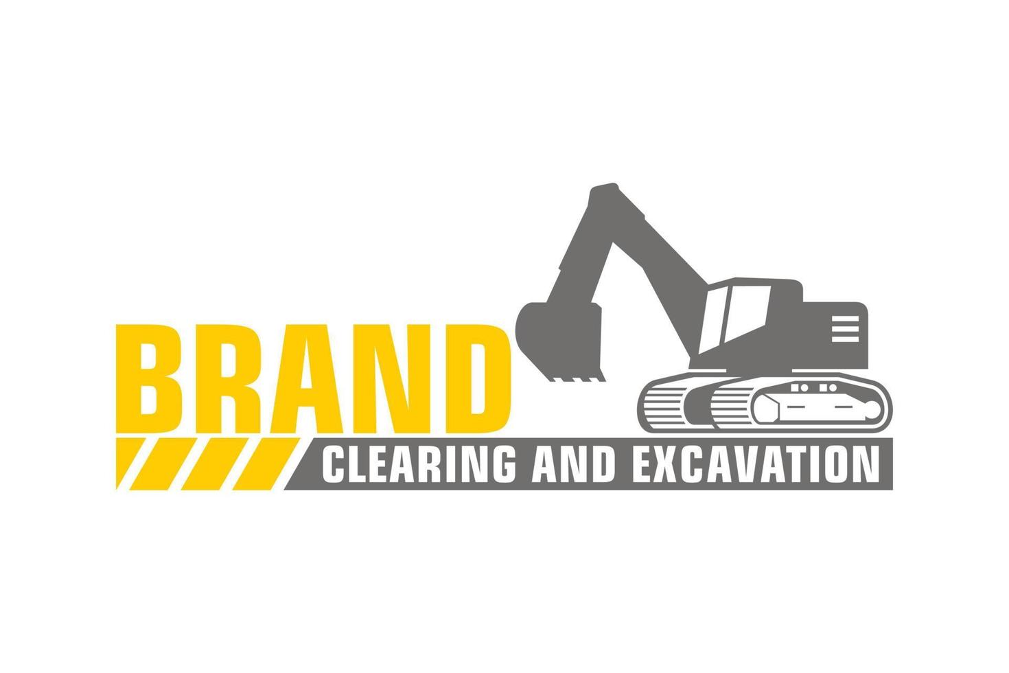 Excavator logo template vector. Heavy equipment logo vector for construction company.