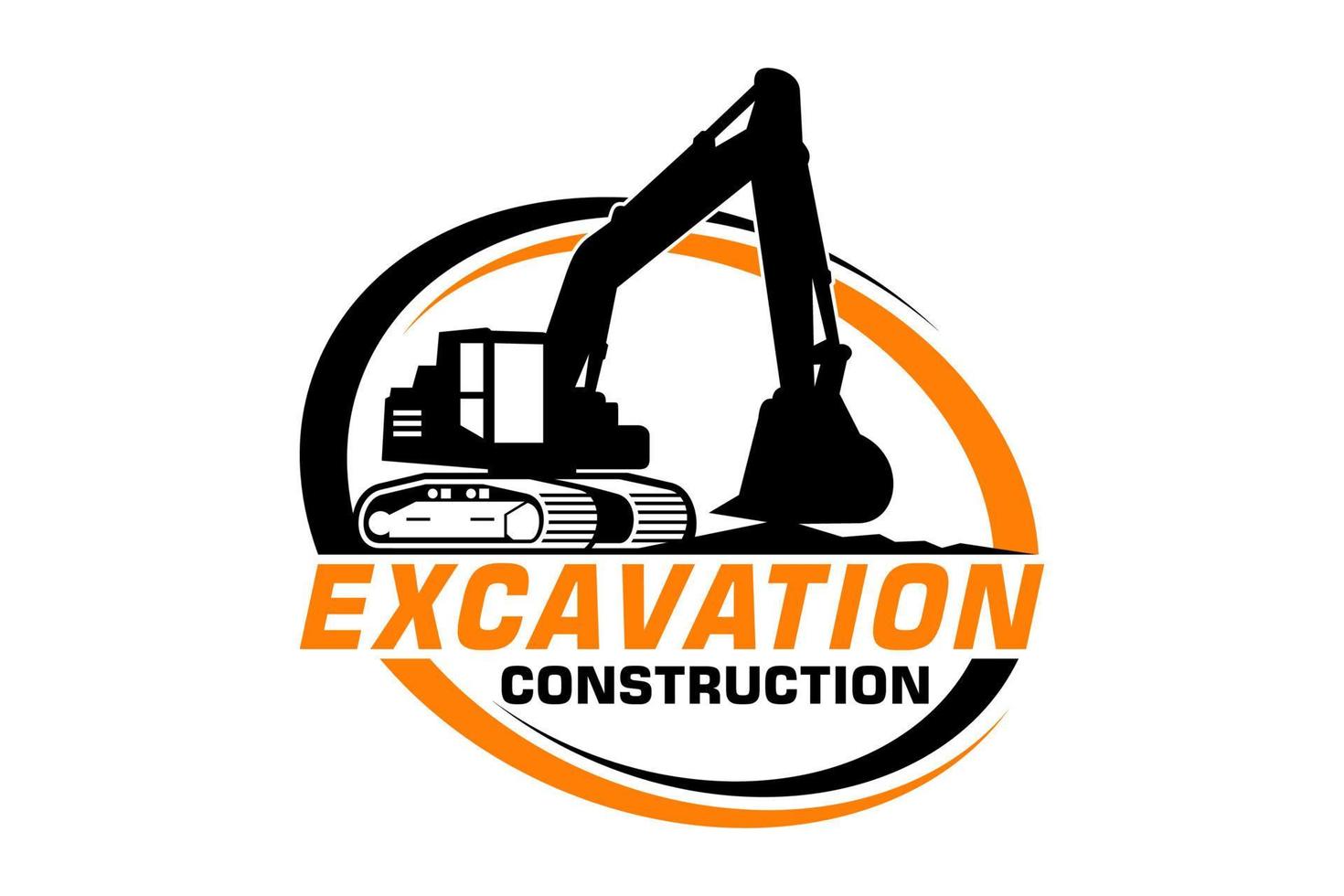 Excavator logo template vector. Heavy equipment logo vector for construction company.