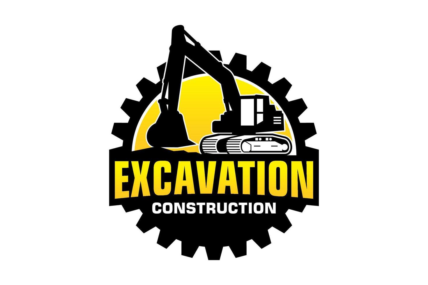 Excavator logo template vector. Heavy equipment logo vector for construction company.