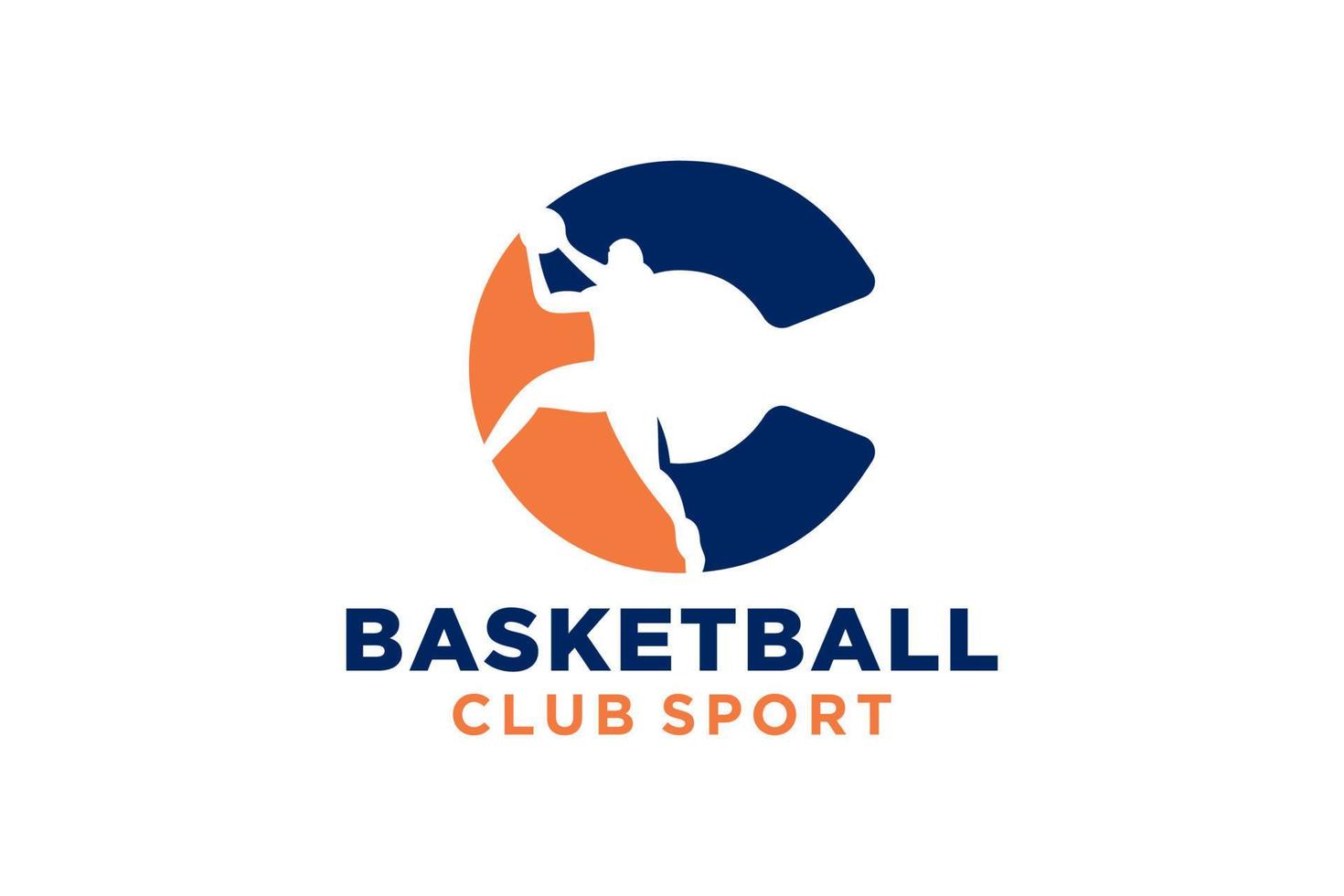 Initial letter C basketball logo icon. basket ball logotype symbol. vector