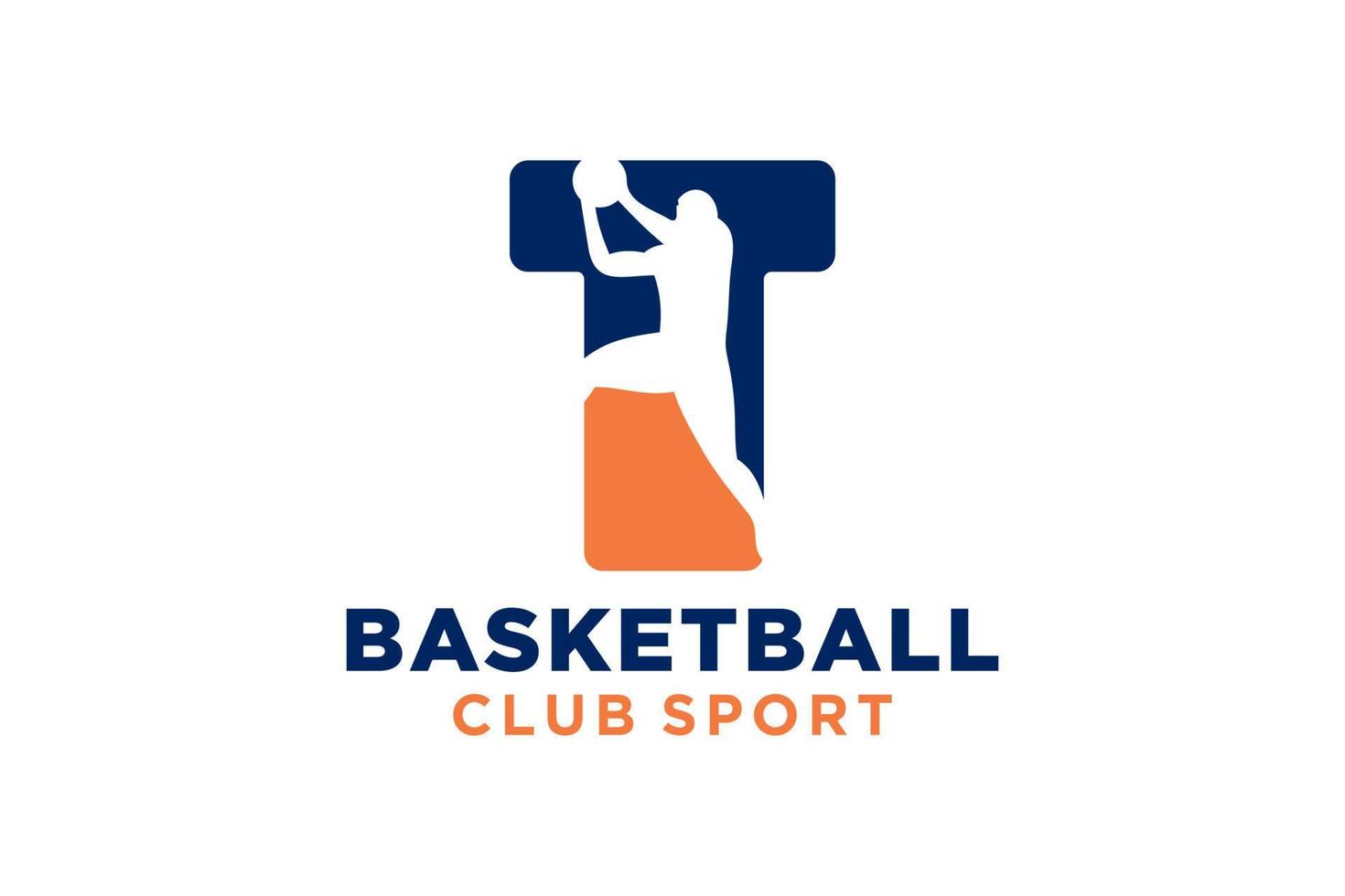 inicial letra t baloncesto logo icono. cesta pelota logotipo símbolo. vector