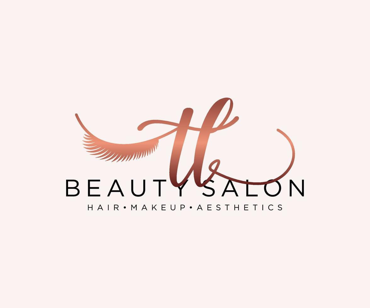 Initial TL feminine logo collections template. handwriting logo of initial signature, wedding, fashion, jewerly, boutique, floral and botanical with creative template for any company or business. vector